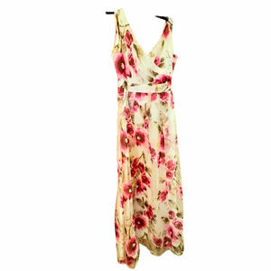 Betsy and Adam Floral Print High-Low Gown Size 10 EUC!